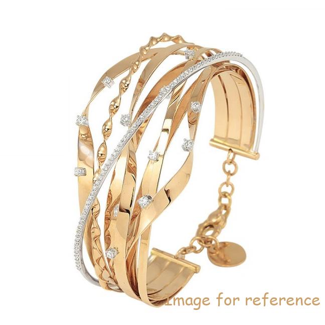 Cuff bracelet, Made of Rose and White Gold 18 Kt odm jewelry manufacturers