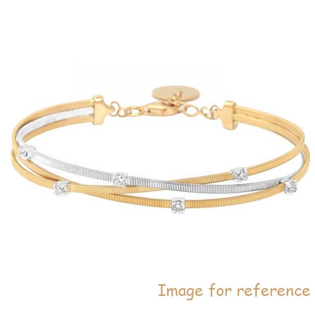 Custom Bracelet is made of Two Tone 18 Kt Rose and White gold jewelry manufacturer