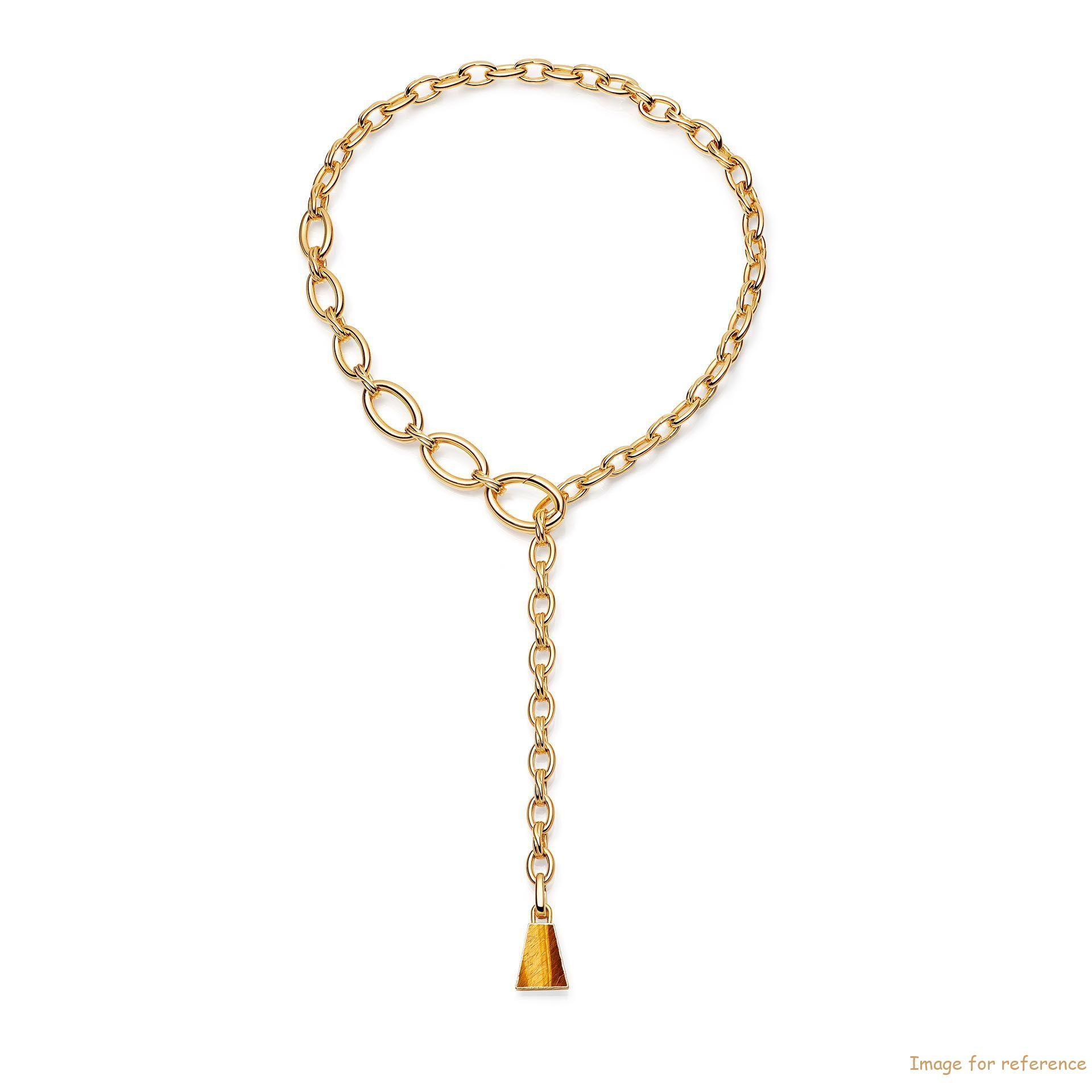 Custom Chain & Clasp 18ct Gold Plated On Brass. Charm 18ct Gold Vermeil On Sterling Silver oem necklace