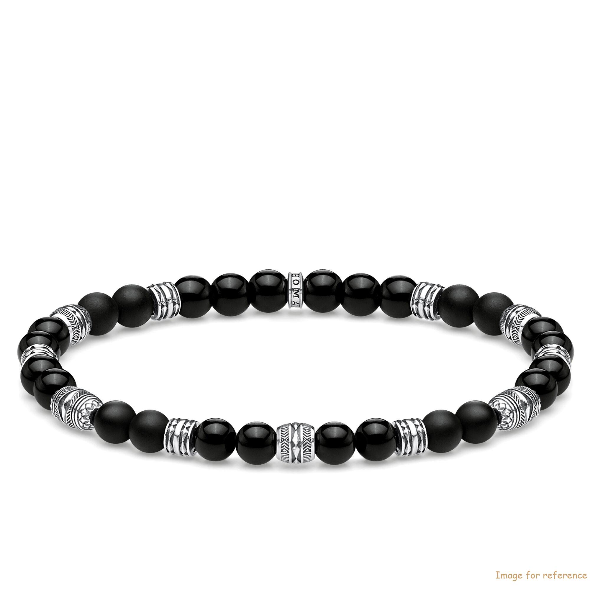 Custom made Bead bracelet with obsidian,Elastic stretch bracelet supplier