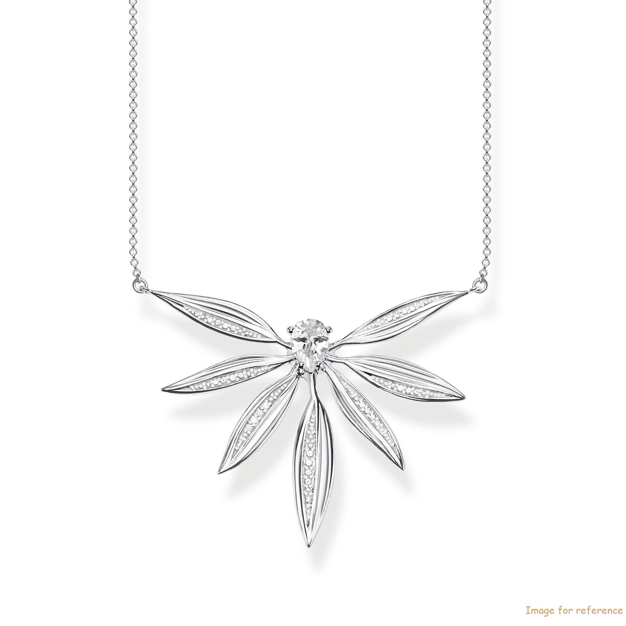 Custom made necklace for women in 925 Sterling silver with large leaf pendant OEM