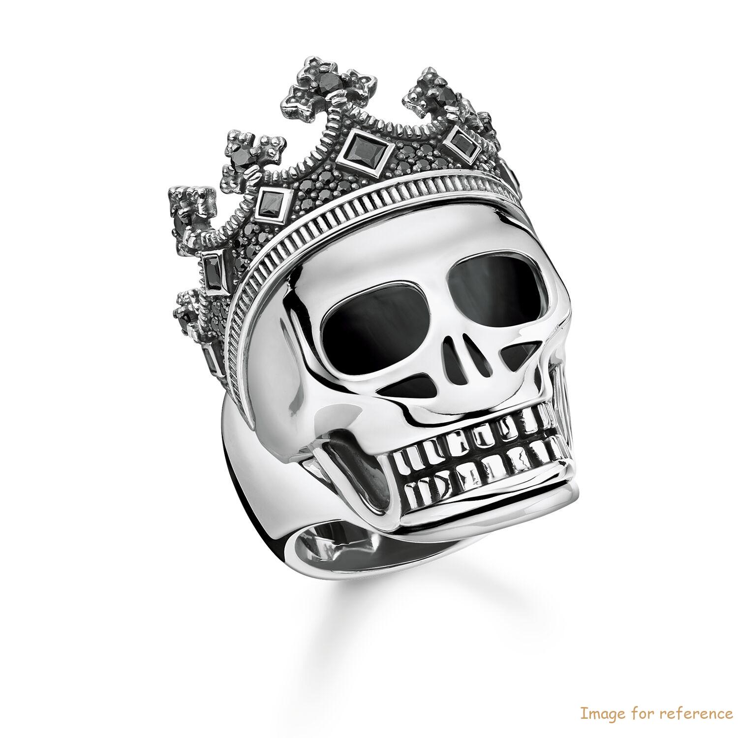 Custom made ring is presented in a rock’n’roll skull design factory