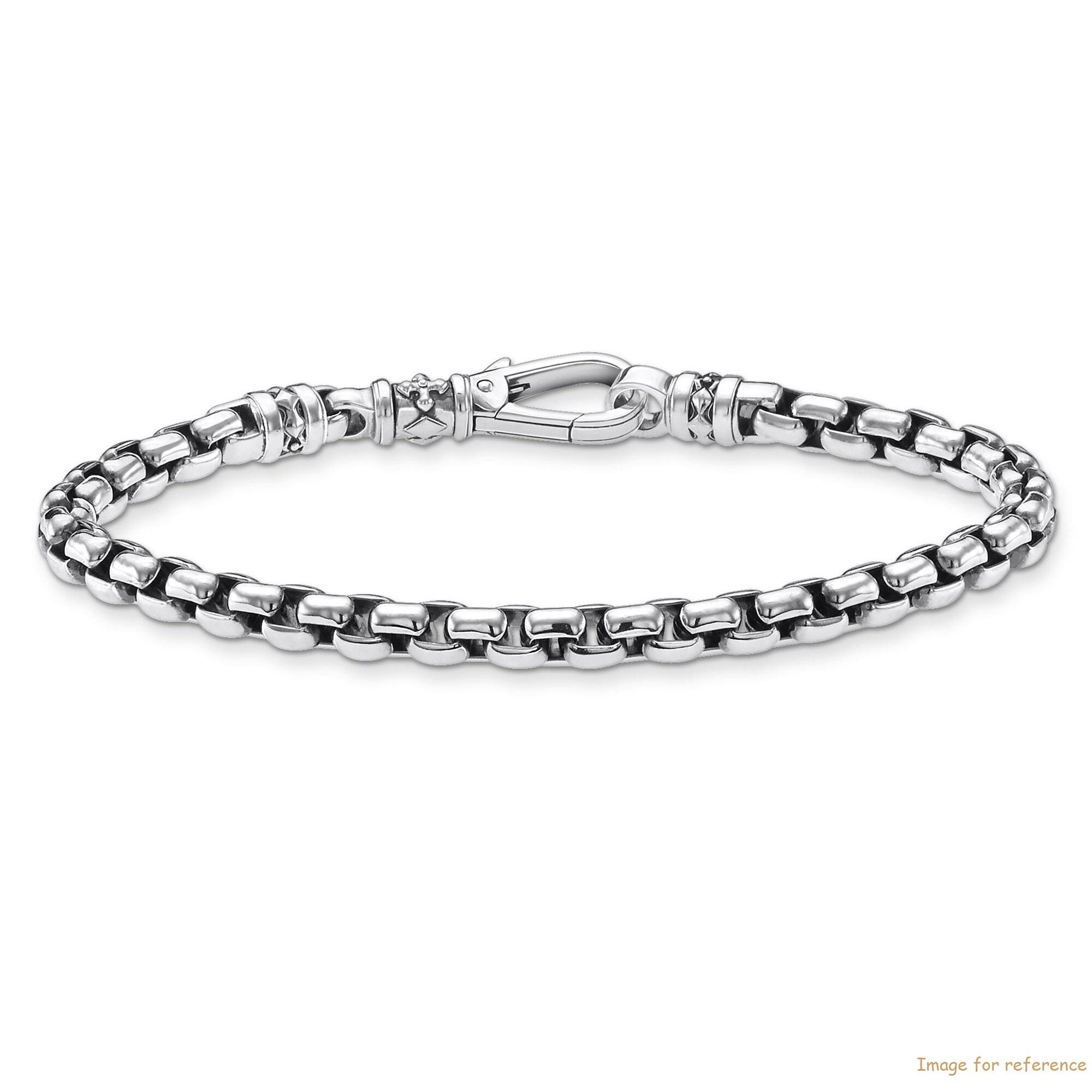 Custom mens Bracelet 925 Sterling sølv, blackened,silver-coloured ODM