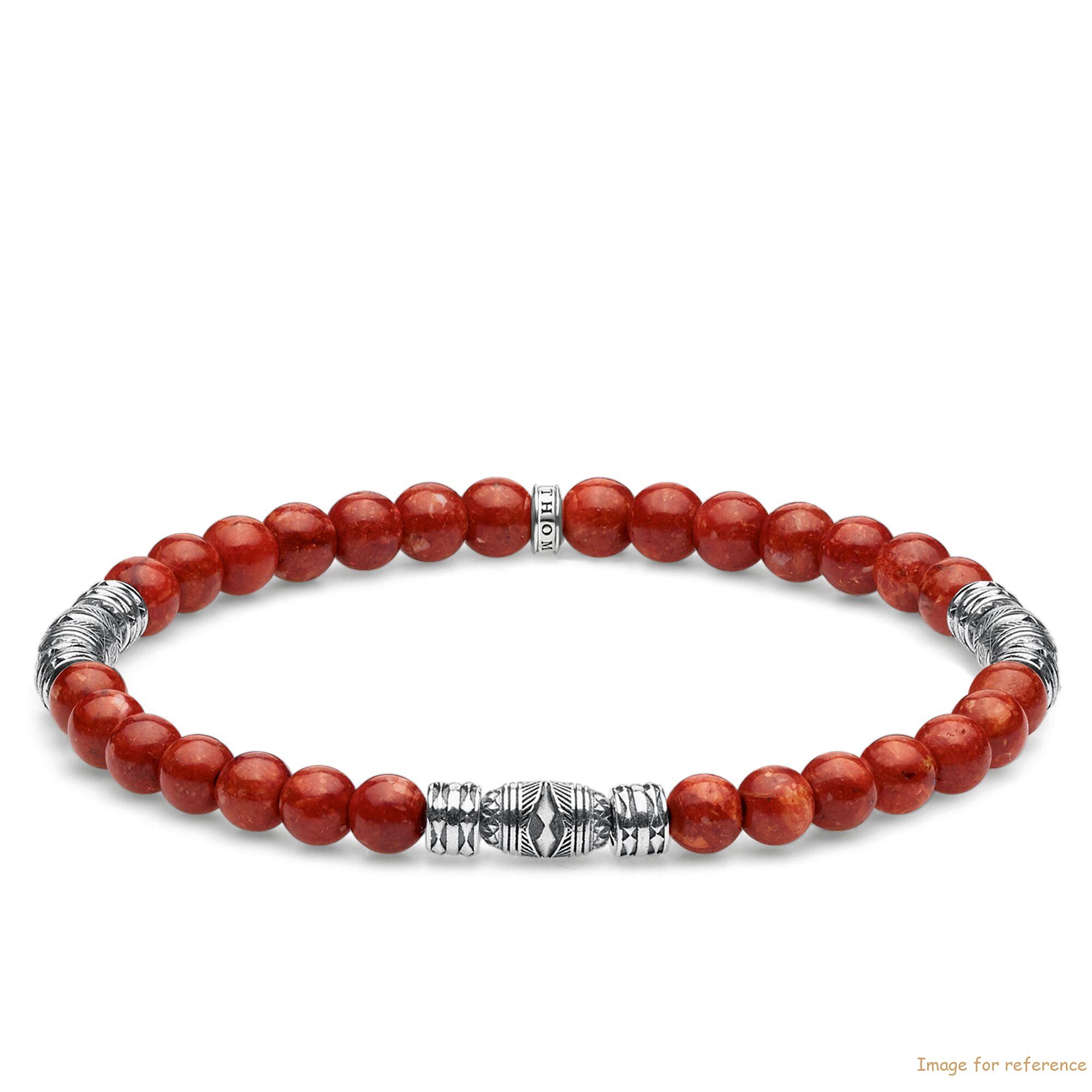 Custom mens jewelry Bead bracelet with treated bamboo coral manufacturer