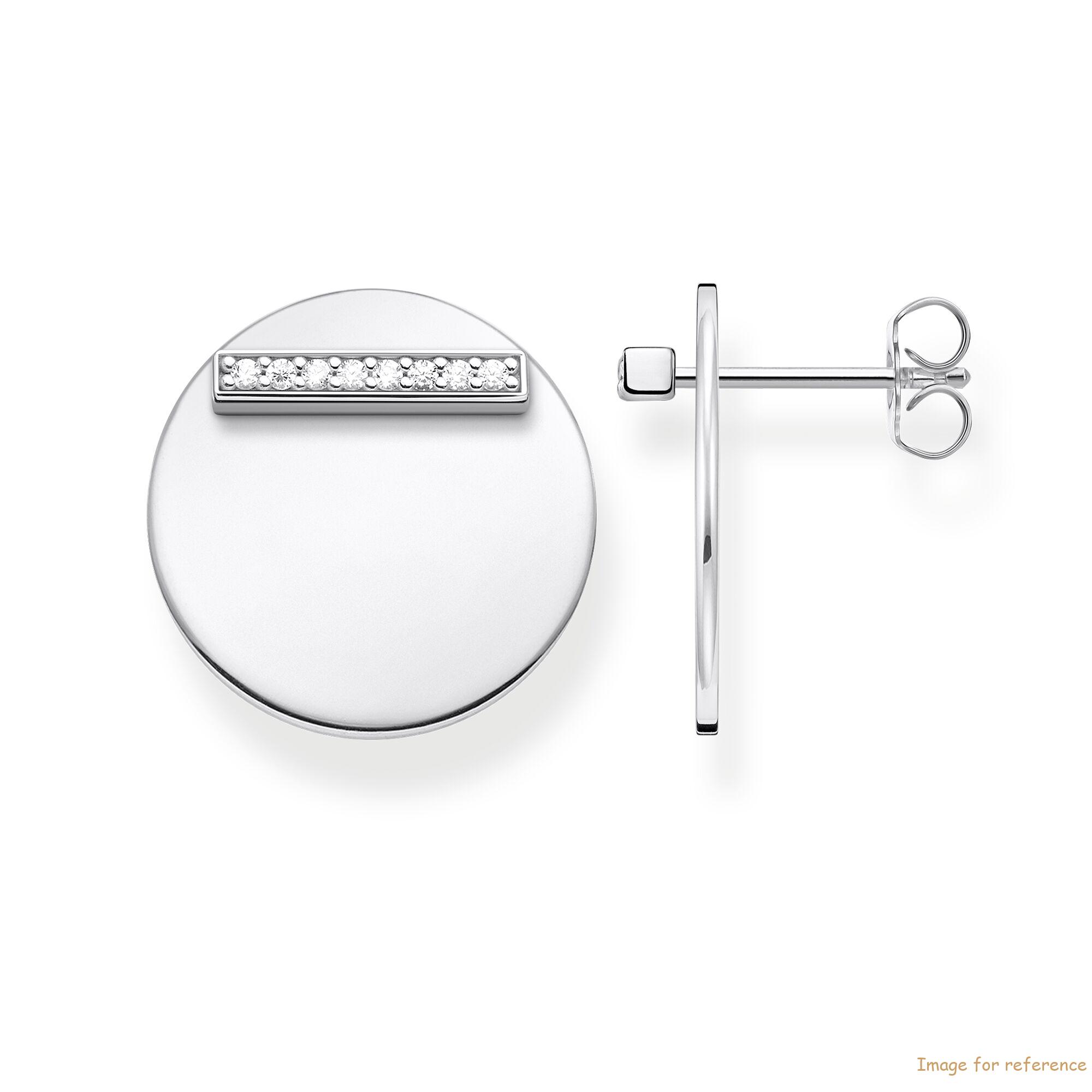 Customized Ear studs in 925 Sterling silver with white zirconia in white jewelry