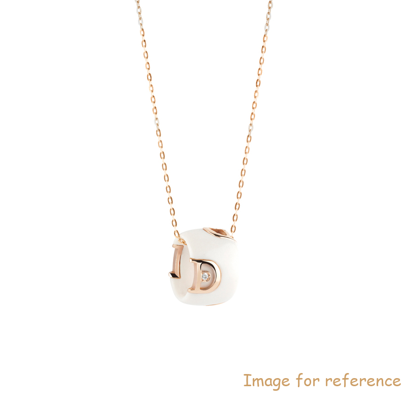 Customized White ceramic, pink gold plated necklace jewelry manufacturer