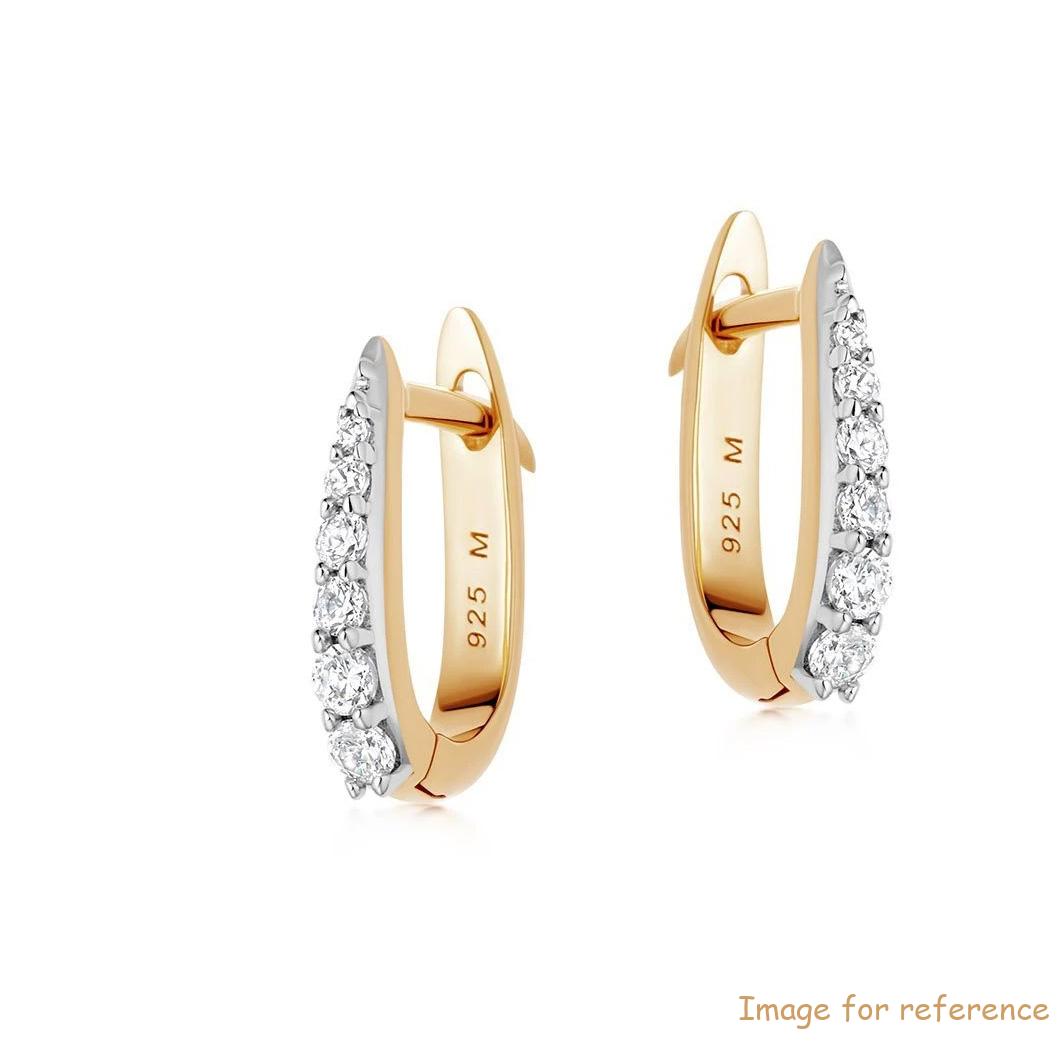 OEM earrings crafted in 18ct gold vermeil on silver with cubic zirconia stones factory
