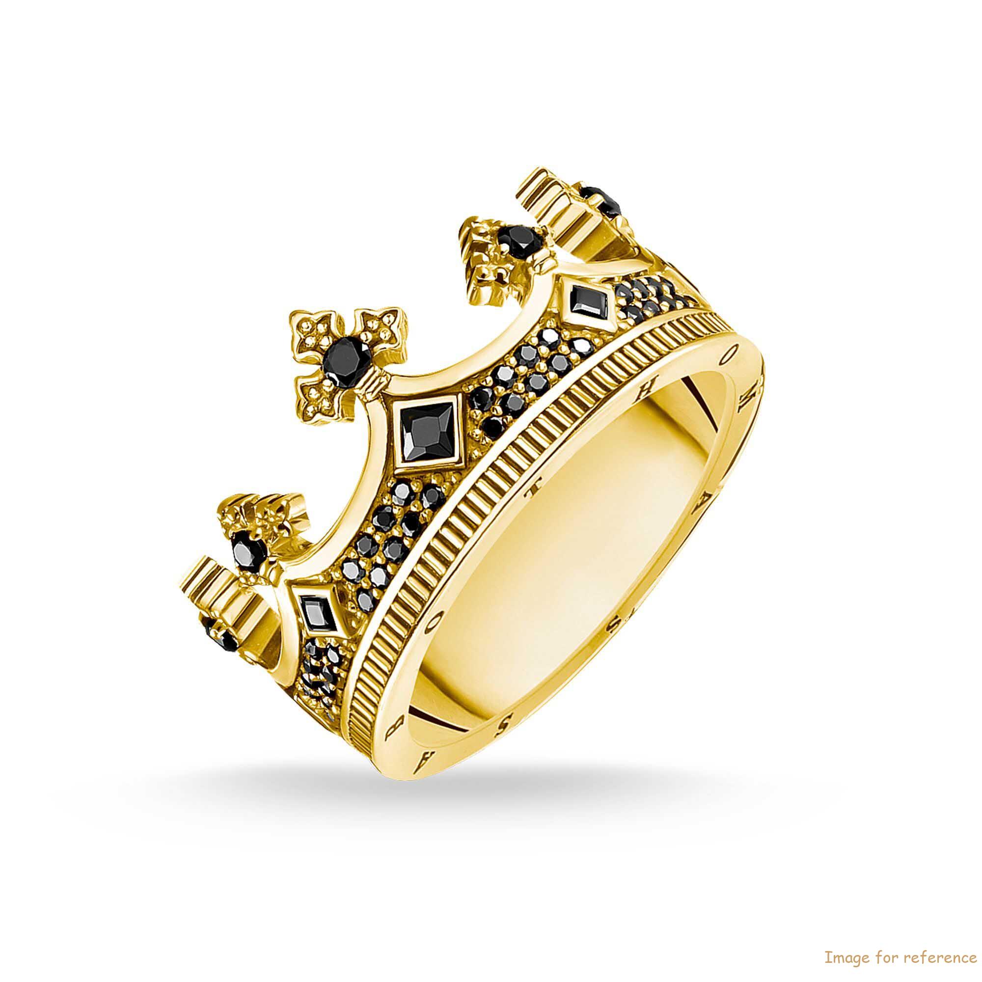 customized Crown ring with zirconia and yellow gold plating jewelry manufacturer