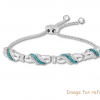 Blue & White Diamond Bolo Bracelet Sterling Silver Custom Jewelry Manufacturers