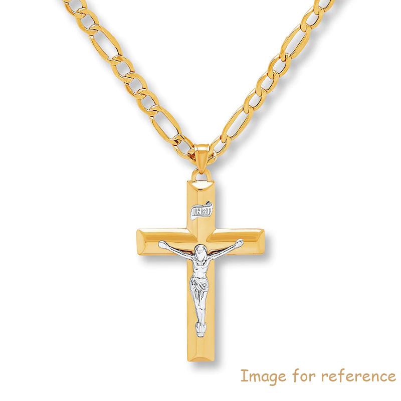 Custom Men's Crucifix Necklace 10K Yellow Gold 20 Length Wholesale Jewellery