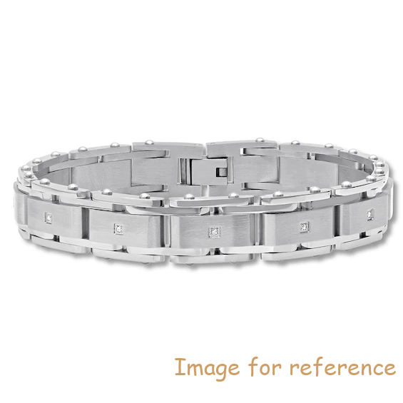 Custom Men's Link Bracelet in Stainless Steel or sterling silver