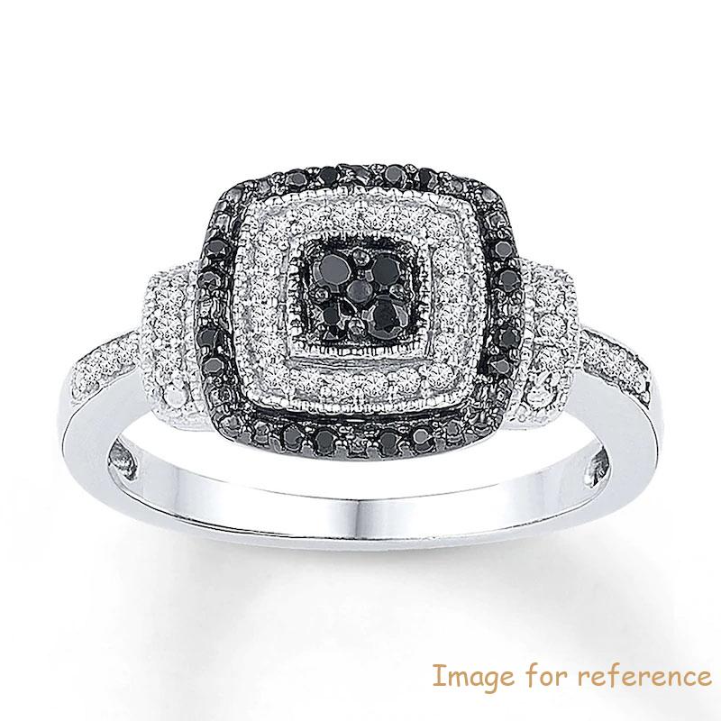 Custom OEM Black White CZ Ring Sterling Silver 925 Сребърни бижута на едро