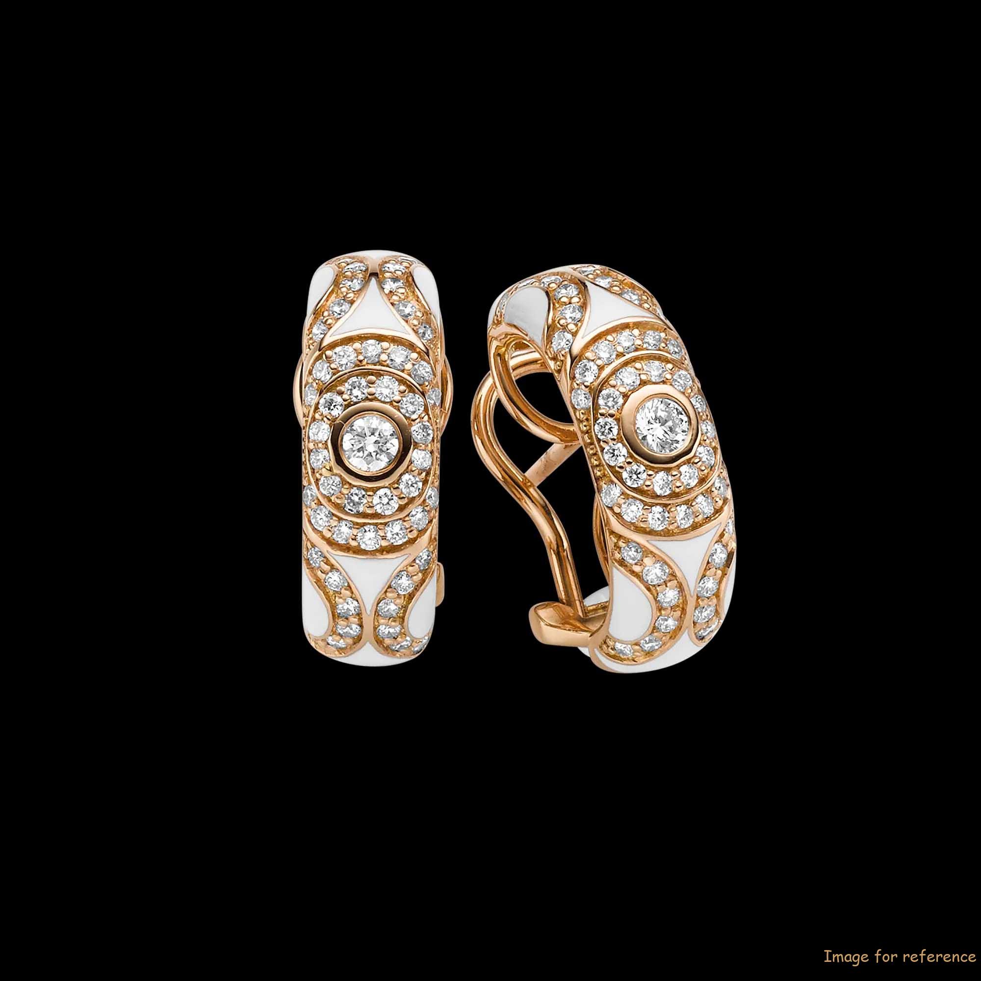 Custom made earrings with Cubic Zirconia in 18K Rose Gold-Plated jewelry wholesale