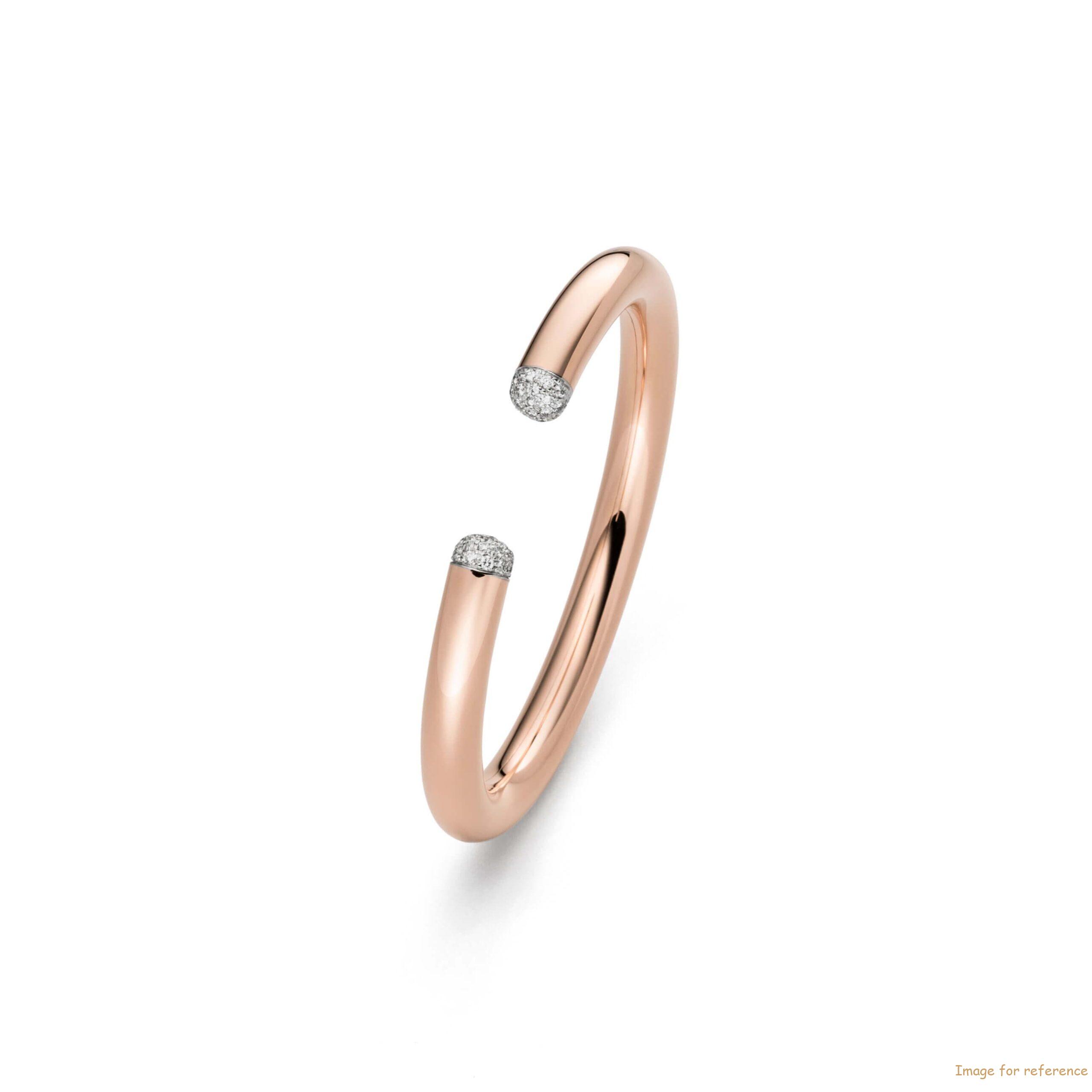 Custom wholesale rose gold vermeil bangle with cz crystals OEM jewelry