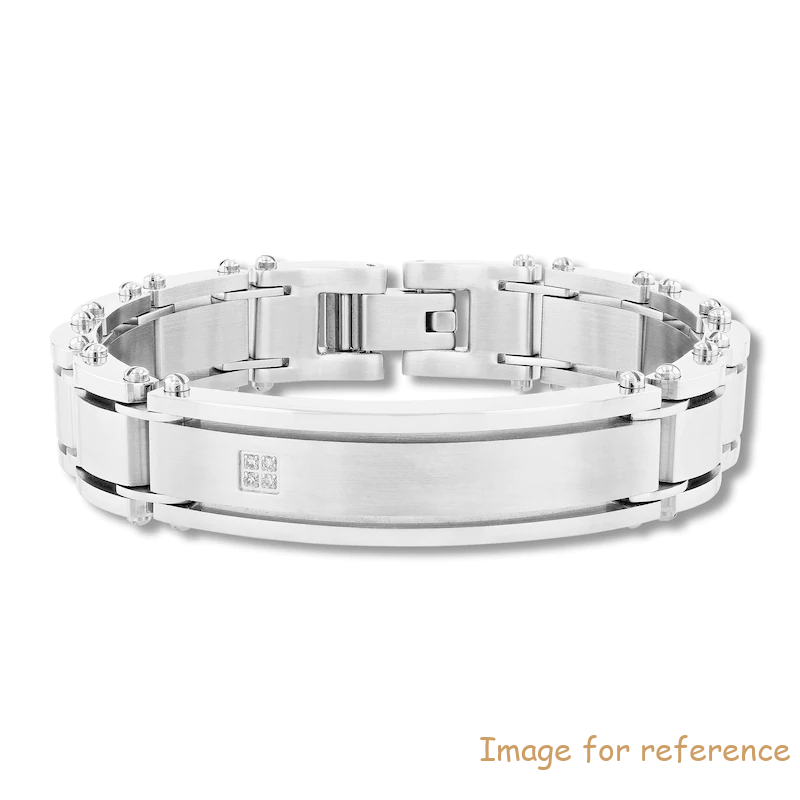 Customized Men's Link Bracelet in Stainless Steel