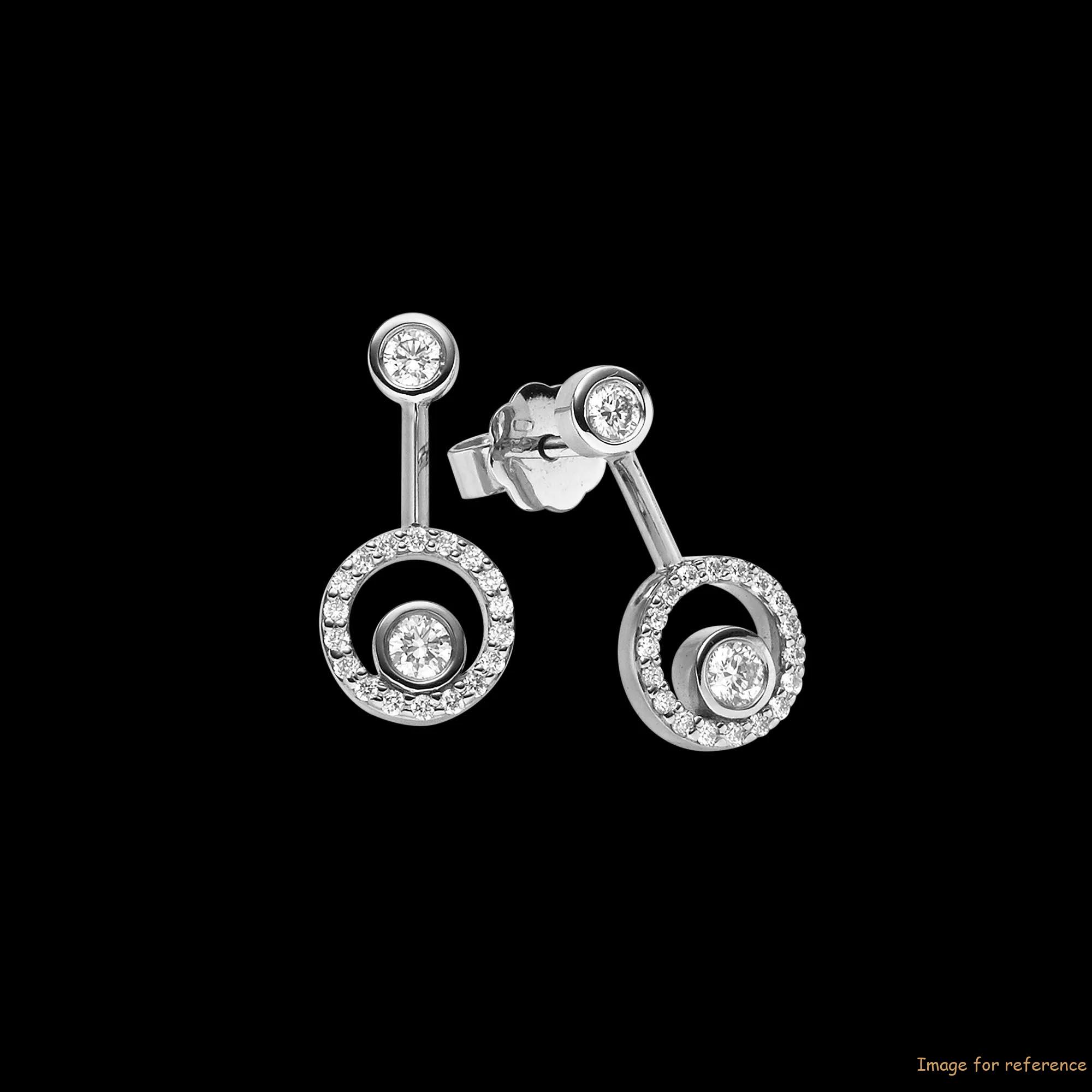 OEM Sterling Silver Rhodium Plated CZ earrings customized jewelry supplier wholesale OEM Sterling Silver Rhodium Plated CZ earrings customized jewelry supplier wholesale