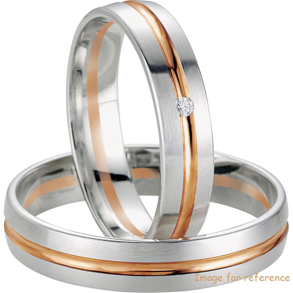 customized ring with rhodium and rose gold CZ jewelry wholesale