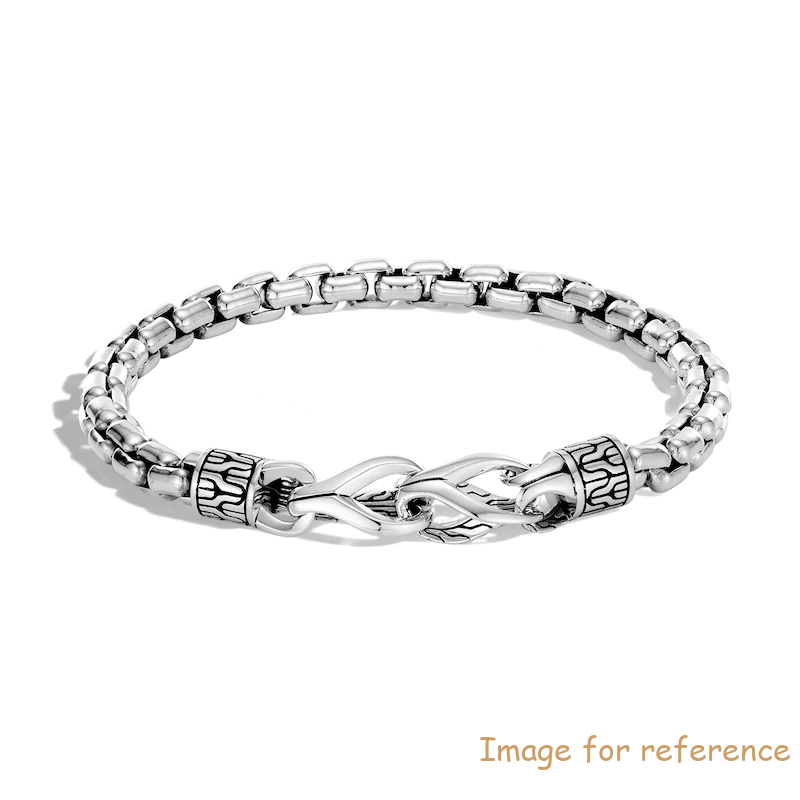 Custom 18k gold plated Men's Classic Box Chain Bracelet Sterling Silver OEM jewelry wholesaler