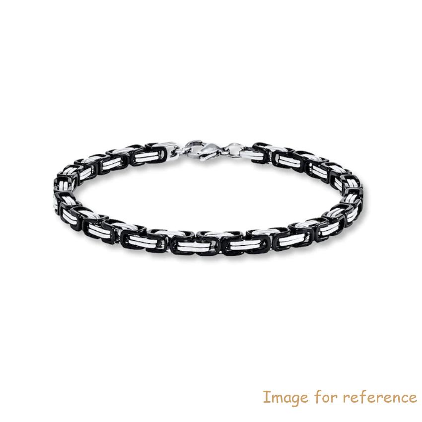 Custom Men's Bracelet Stainless Steel 9 Length Wholesale Silver Jewelry Supplier