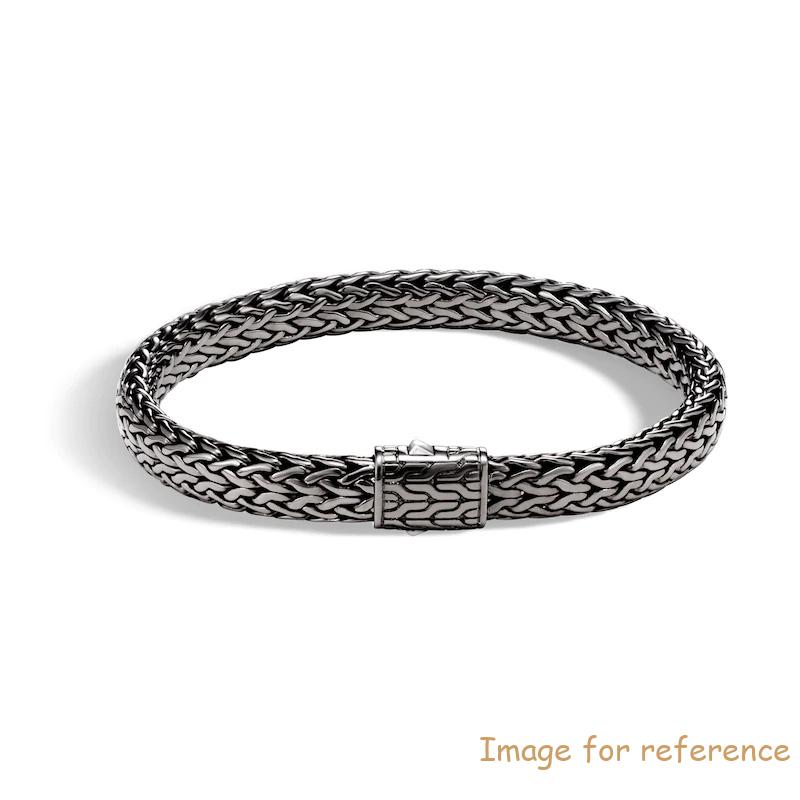 Custom Men's Classic Chain Flat Bracelet Sterling Silver OEM Jewelry Made of 925 Silver and CZs