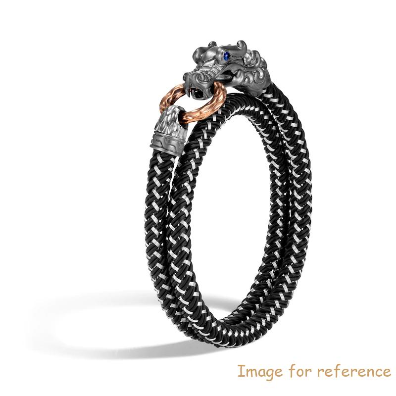 Custom Men's Double Wrap Naga Legends Bracelet Sterling Silver cz silver jewelry wholesale