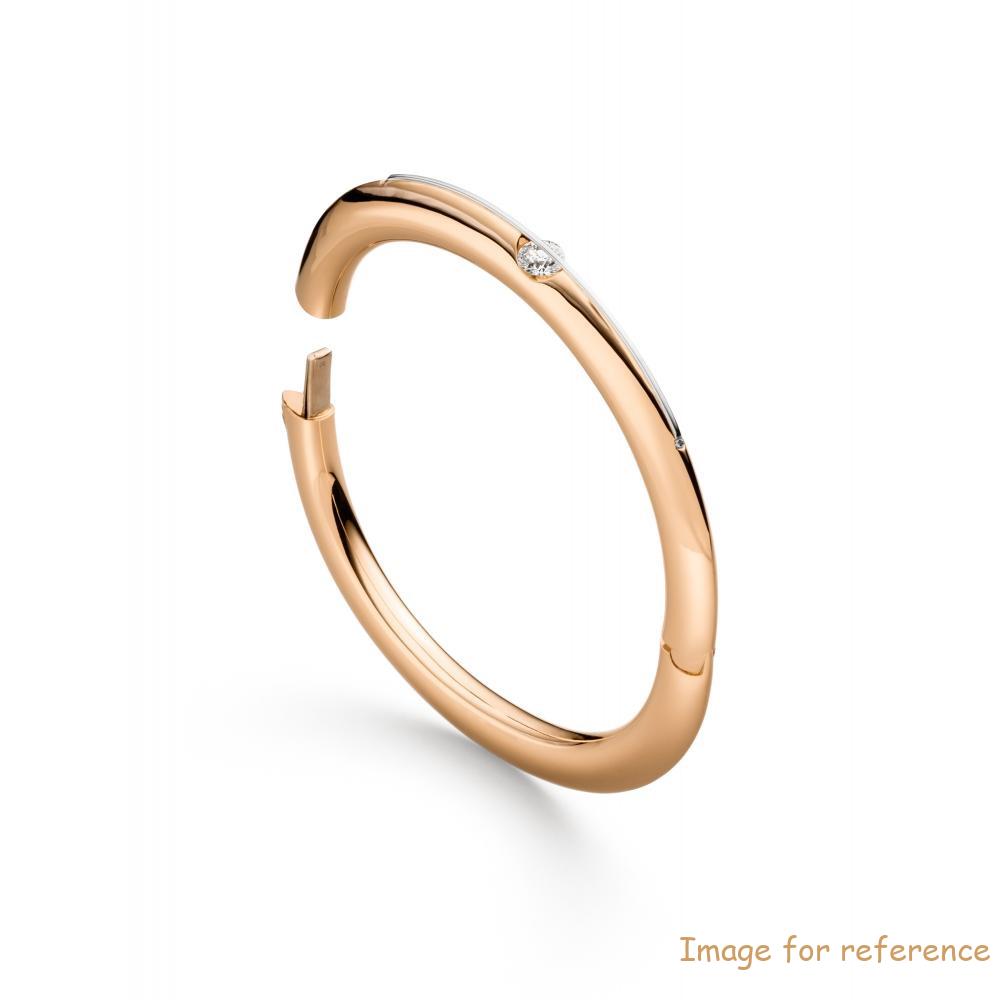 Custom design 925 sterling silver bangle bracelet with 18K Rose Gold Plating