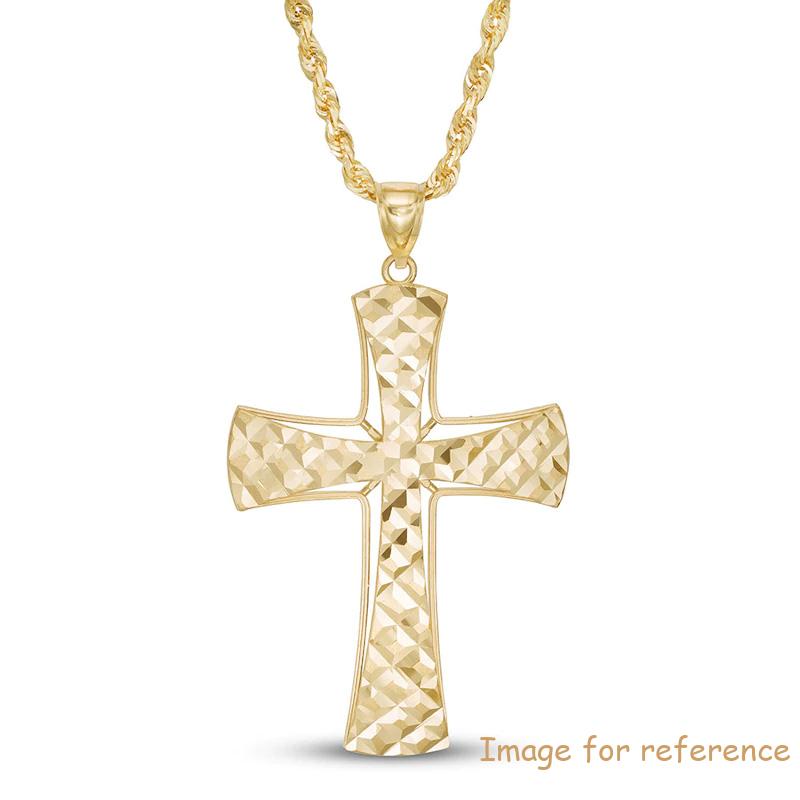 Custom made Men's Cross Chain Necklace 10K Yellow Gold designer silver jewelry wholesale