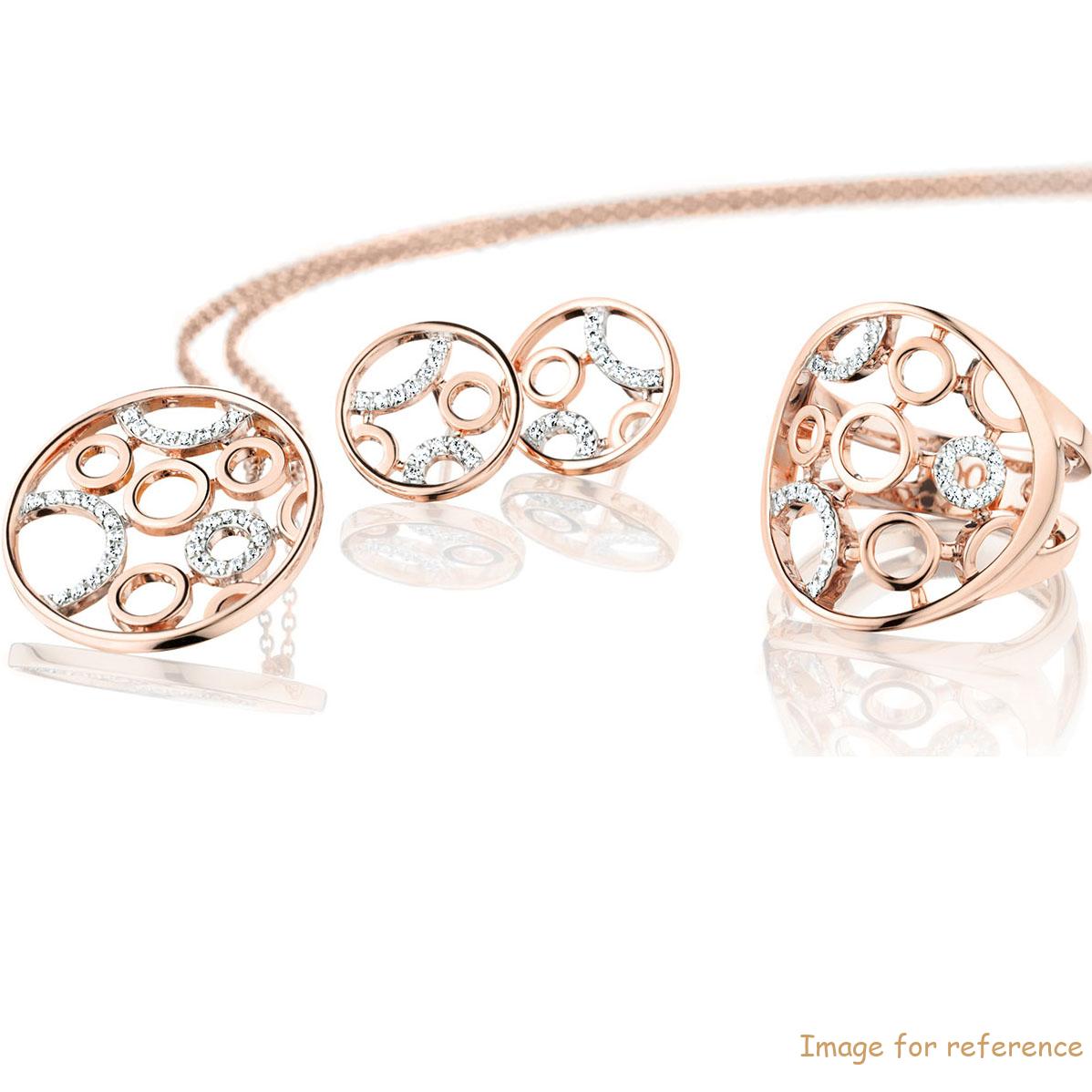 Custom made rose gold plating ring pendant earrings