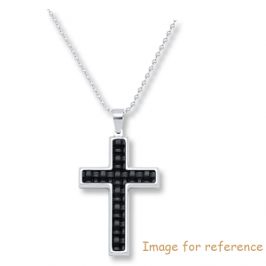 Men's Cross Necklace Leather Accent Stainless Steel custom wholesale jewelry suppliers
