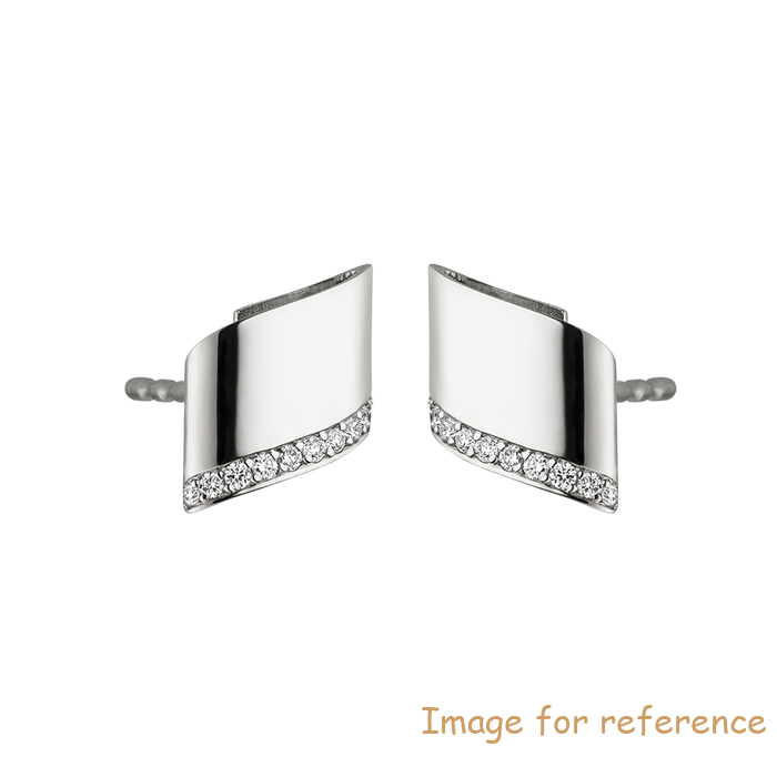 OEM Custom CZ earring stud in rhodium plated 925 เงินสเตอร์ลิง