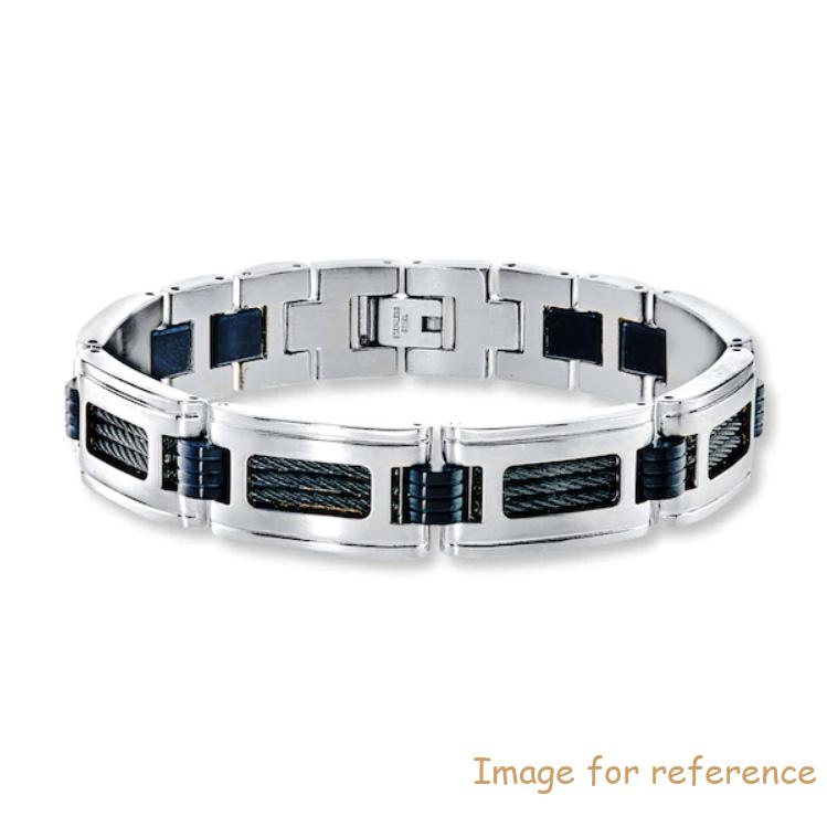 OEM Men's Link Bracelet Black Stainless Steel Length Create Your Own Custom Jewelry