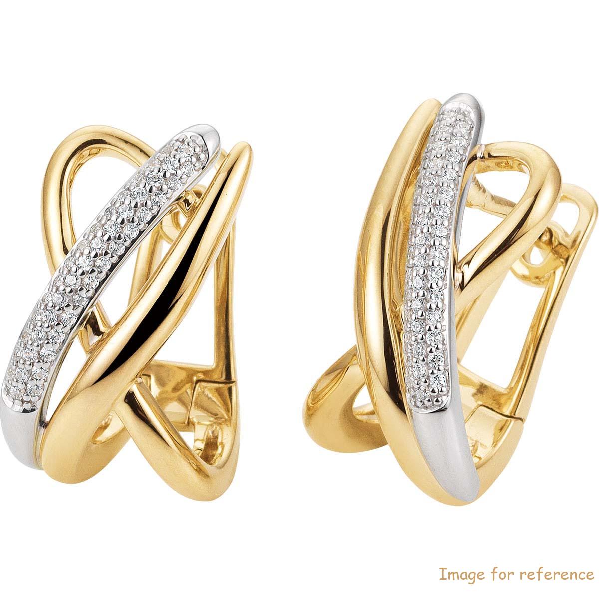 costume 925 sterling silver cz earring made plating with 18k yellow gold on the surface