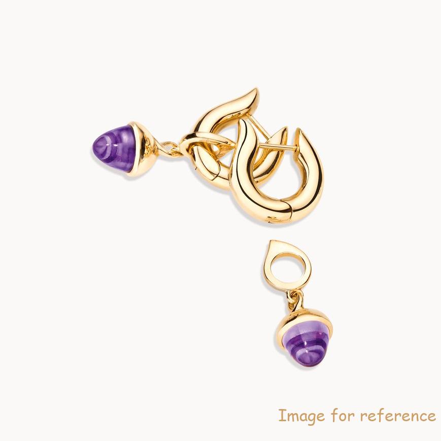 Custom Hoop silver earring small 18K yellow golds