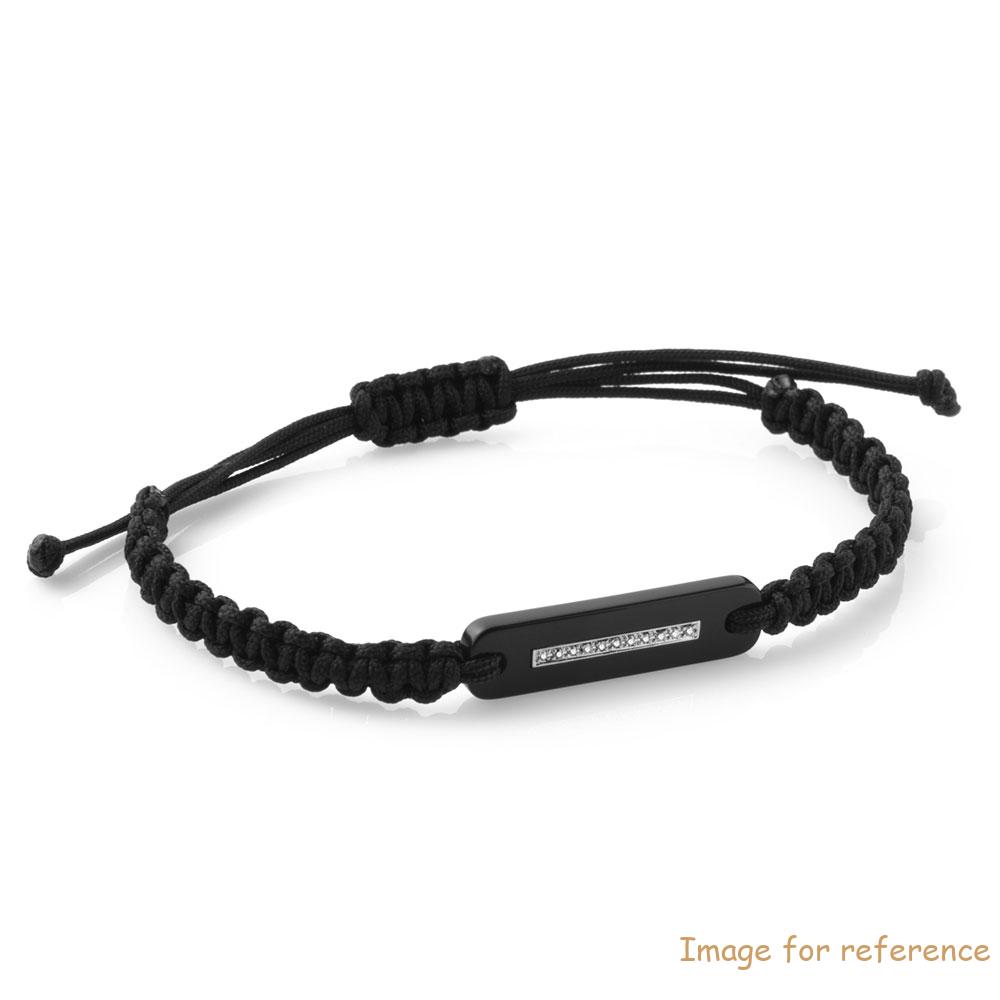 Custom mens white gold bracelet