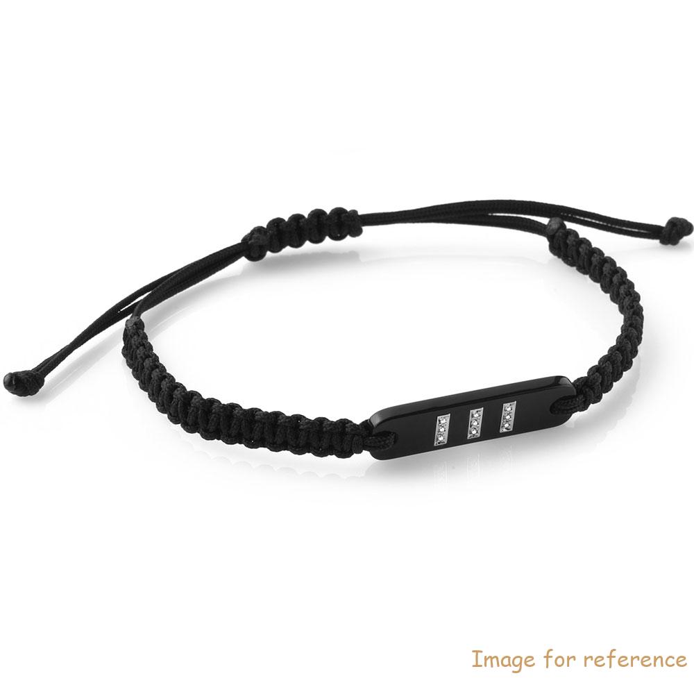 Custom mens white gold cotton string bracelet