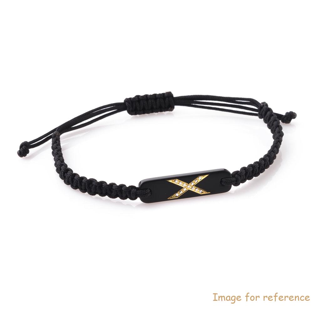 Custom silver D-Plate X bracelet