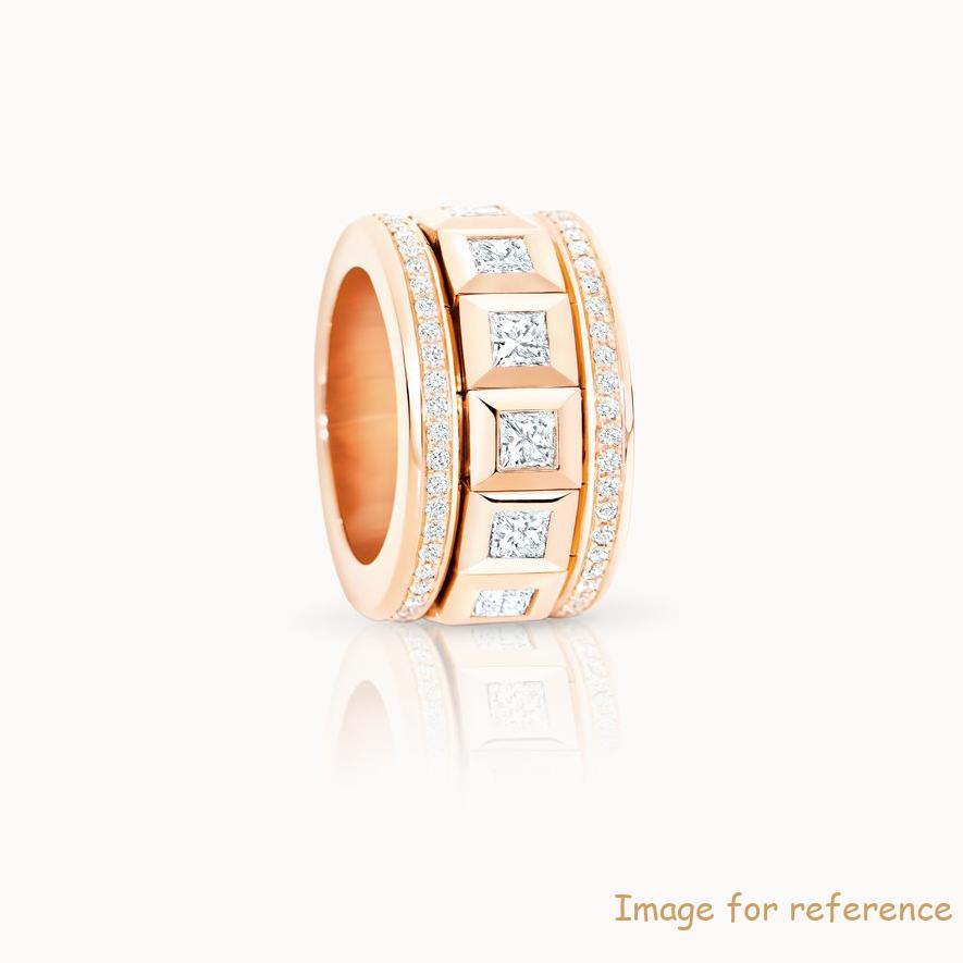 Přizpůsobený stříbrný prsten z 18k růžového zlata