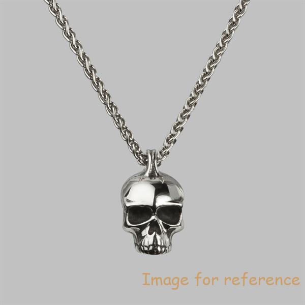 Oem mens colier de craniu mare argint sterlin