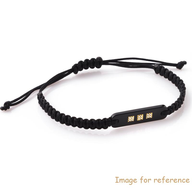 OEM ODM mens 14K yellow gold cotton string bracelet 925 silver jewelry facotry