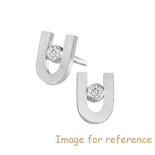 Design OEM CZ earrings in 18K rhodium gold over sterling silver Design OEM CZ earrings in 18K rhodium gold over sterling silver