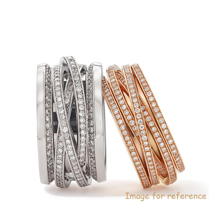 Personalized Custom white and rose gold CZ ring Silver Fashion Jewelry supplier