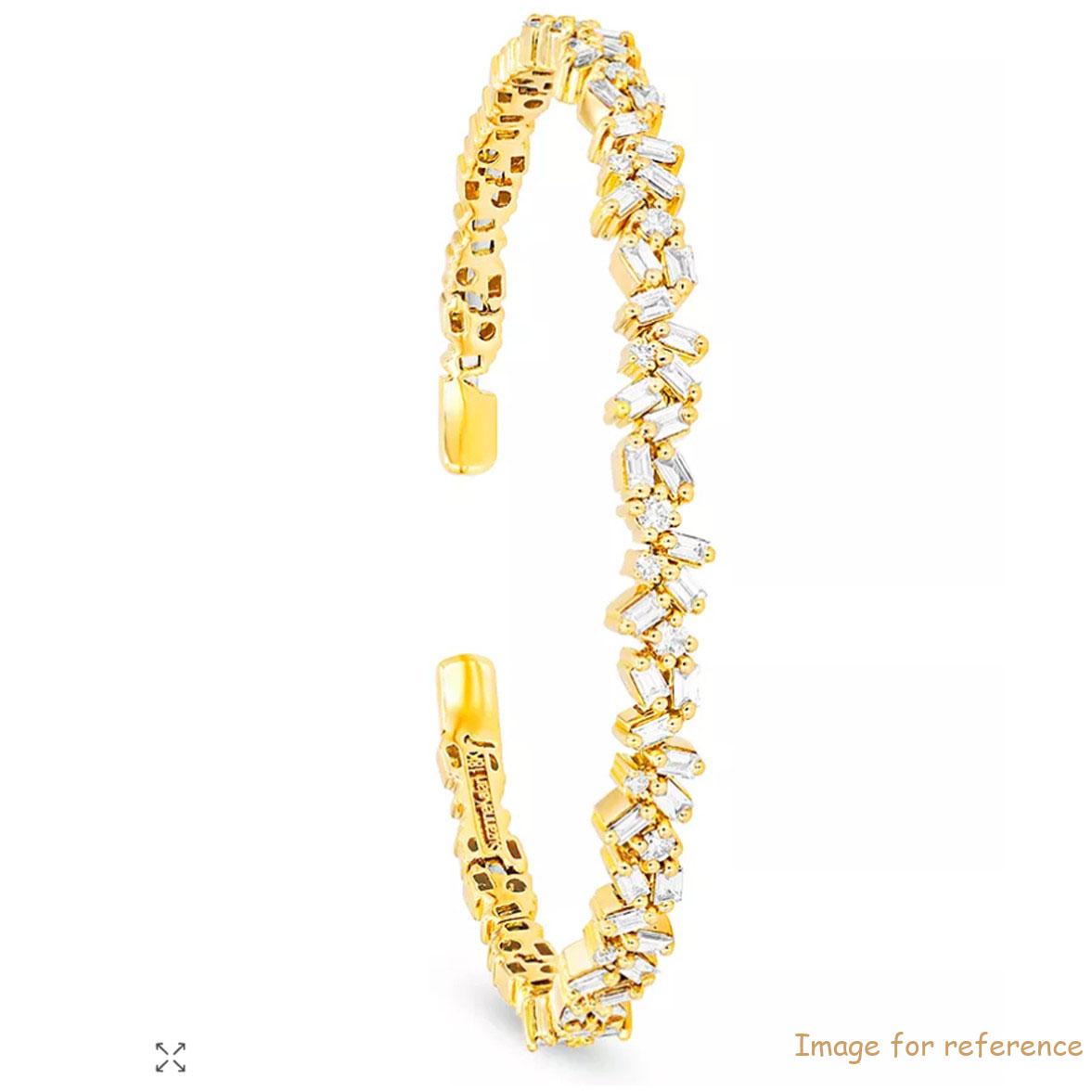 18K Yellow Gold CZ Bangle Bracelet, Gold Vermeil Jewelry Suppliers