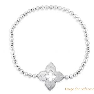 Belarus 925 silver jewelry supplier Personalized and custom 18K White Gold Vermeil Venetian Princess CZ Stretch Bracelet