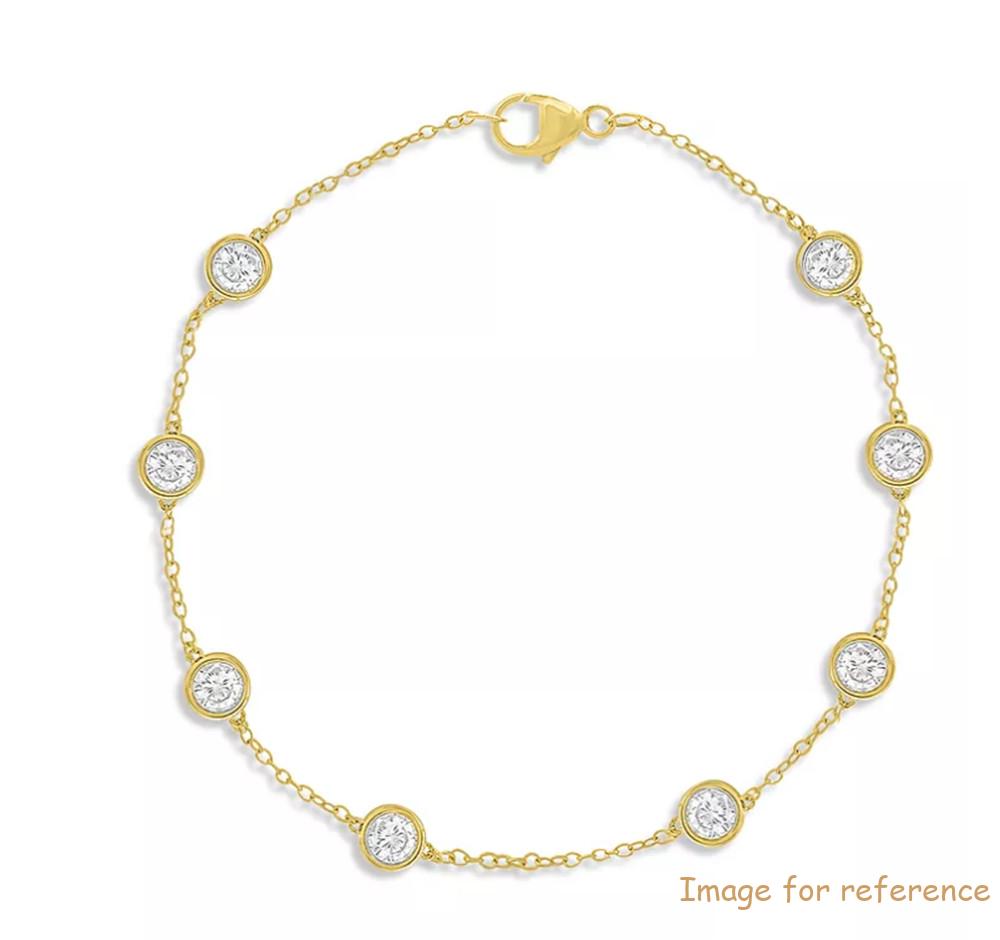 Brazil wholesale 18kt gold jewelry manufacturer custom made CZ Station Bracelet in 14K Yellow Gold Vermeil Brazil wholesale 18kt gold jewelry manufacturer custom made CZ Station Bracelet in 14K Yellow Gold Vermeil