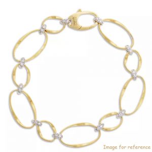 Finland 925 silver jewelry supplier custom creating 18K Yellow Gold vermeil Onde CZ Station Bracelet
