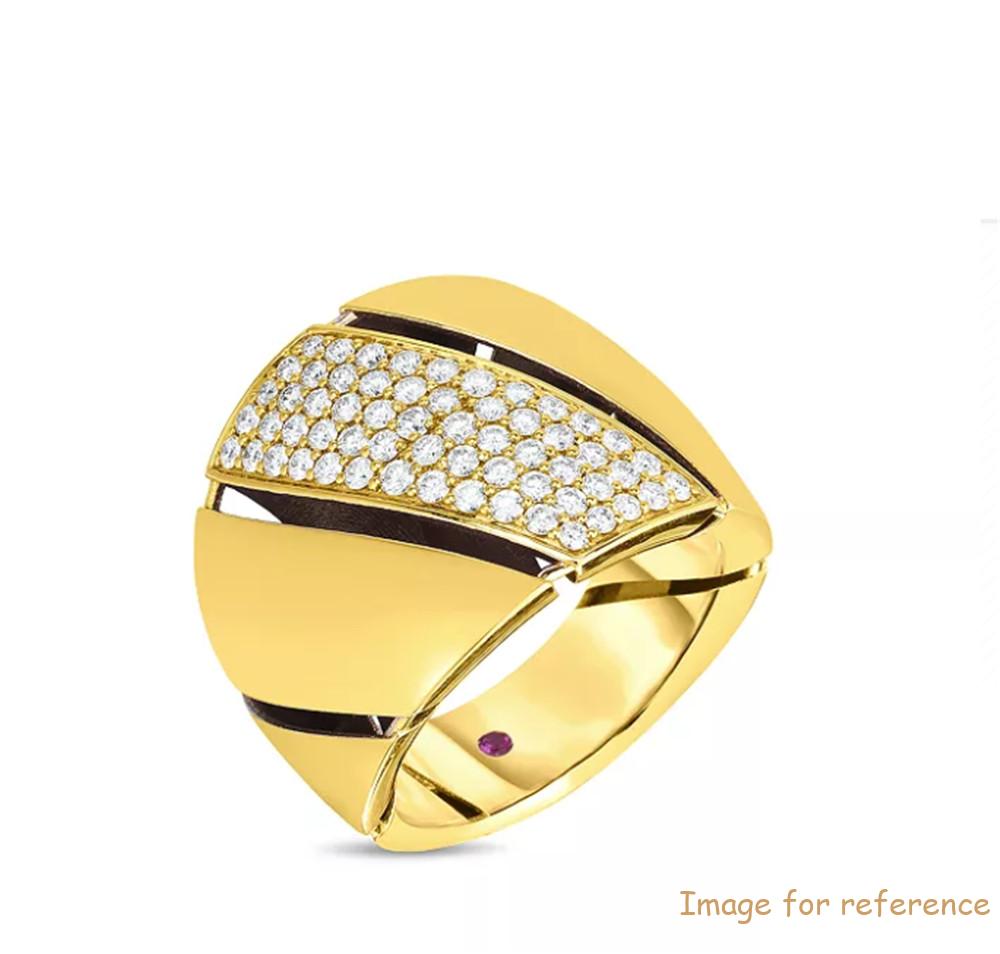 Italy Jewelry chain store custom made 18K Yellow Gold vermeil 925 silver Torchon CZ Statement Ring