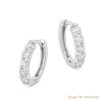 Japan 925 silver jewelry manufacturer custom made CZ Huggie Hoop Earrings in 14K White Gold Vermeil