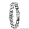 Los Angeles 925 silver jewelry distributors ODM OEM Signature Sterling Silver Fluted Station Caviar Bracelets