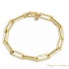 Netherlands 925 silver jewelry manufacturer custom OEM ODM 14K Yellow Gold Extra Large Paper Clip Chain Bracelet