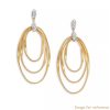 Rusya 925 silver jewelry brand company custom made 18K Yellow Gold vermeil Onde Triple Loop Post Earrings